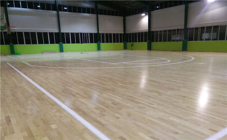 柞木籃球場實木地板雙層龍骨結構